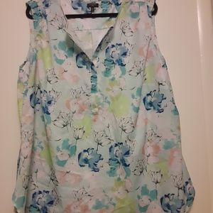 Talbots watercolor floral tank